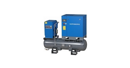 Компрессор винтовой NORDBERG NCC10RD (7,5 кВт, 10 бар, 900 л/мин, ресивер 260 л, IP55, осушитель)