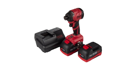 Аккумуляторный шуруповерт MIGHTY SEVEN DS-202AP, ударный, 18 В, 4 предмета, кейс, в комплекте набор бит
