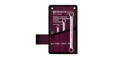 Набор ключей гаечных накидных THORVIK W5S4TB, TORX® серии ARC в сумке, E6-E24, 4 предмета