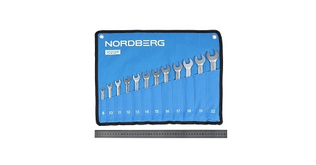 Набор ключей комбинированных NORDBERG 10212P (12 шт), планшет тетрон