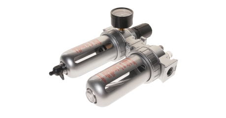 Блок подготовки воздуха JTC JW0889-803 (лубрикатор, осушитель, 3/8", пластик. переключ., 150PSI, 2500 л/мин, 125 мл)