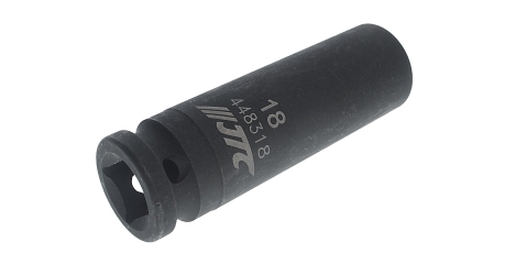 Головка торцевая 12-ти гранная ударная тонкостенная JTC 448318 (1/2", 18 мм, L=82 мм)