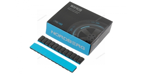 Грузики самоклеящиеся NORDBERG W5FR2B (12х5 г, Fe закругленные L=12 см, черные, 50 лент)