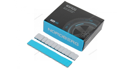 Грузики самоклеящиеся NORDBERG W5FR2G (12х5 г, Fe закругленные L=12 см, серые, 50 лент)