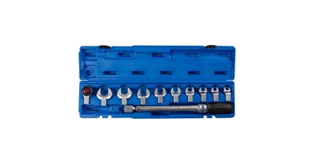 Ключ динамометрический серии FIT" KING TONY 345201D11MR (14х18 мм, с набором рожковых насадок 13-30 мм, 20-100 Нм, кейс)"""