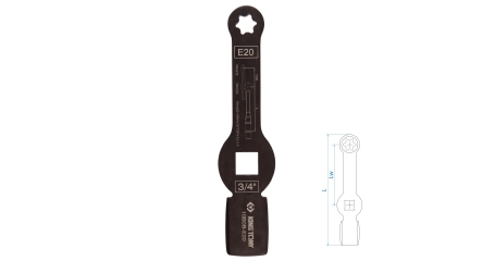 Ключ для тормозных суппортов грузовых автомобилей ударный KING TONY 10B0B-E20 (E20, 3/4
