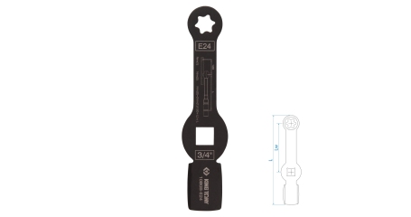 Ключ для тормозных суппортов грузовых автомобилей ударный KING TONY 10B0B-E24 (E24, 3/4