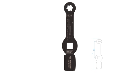 Ключ для тормозных суппортов грузовых автомобилей ударный KING TONY 10B0B-E24 (E24, 3/4")