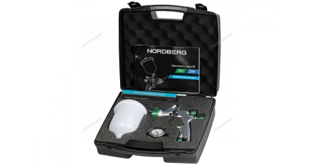 Краскопульт HVLP с верхним бачком, сопло 1,4 мм, пластиковый кейс NORDBERG NP7514