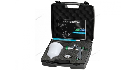 Краскопульт HVLP с верхним бачком, сопло 1,4 мм, пластиковый кейс NORDBERG NP7514