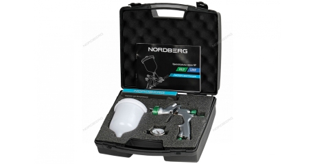 Краскопульт HVLP с верхним бачком, сопло 1,8 мм, пластиковый кейс NORDBERG NP7519