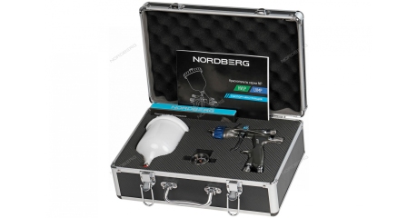 Краскопульт LVMP с верхним бачком, сопло 1,4 мм, алюминиевый кейс NORDBERG NP7017