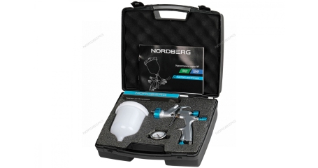 Краскопульт LVMP с верхним бачком, сопло 1,8 мм, пластиковый кейс NORDBERG NP7517