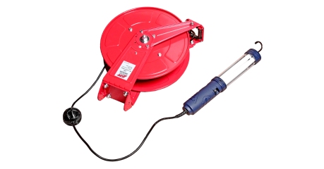 Лампа переносная на катушке с заземлением JTC 5650A (15 м, провод 2 мм, 15A/AC100~240V)