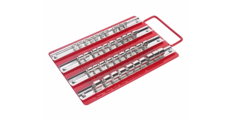 Лоток с реечными держателями головок JTC 3412 (1/4х10 шт., 3/8х20 шт., 1/2"х10 шт., 250х150 мм)"""