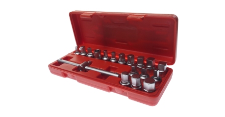 Набор головок для отворачивания масляных пробок JTC JW0895 (18 предметов)