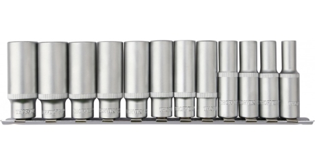 Набор головок торцевых глубоких Thorvik S12S2112SM (3/8"DR на держателе, 8-19 мм, 12 предметов)