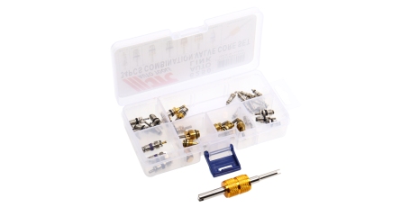 Набор золотников для кондиционера JTC 6250 (R12/R134A, 33 шт., FORD, BMW, CITROEN, HYUNDAI, MERCEDES)