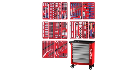 Набор инструментов ПРОФИ в красной тележке МАСТАК 50-07299R (299 предметов)