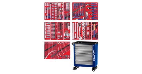 Набор инструментов "ПРОФИ" в синей тележке МАСТАК 50-07299B (299 предметов)