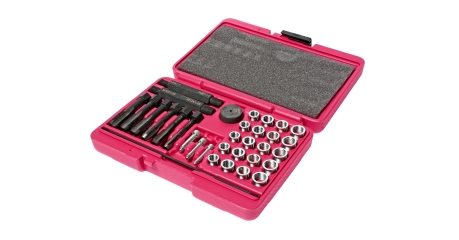 Набор инструментов для восстановления резьбы под свечи накаливания JTC 4053 (33 предмета в кейсе)