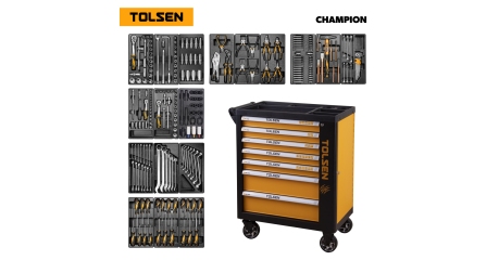 Набор инструментов CHAMPION" в черной тележке TOLSEN TT85416 (239 предметов)