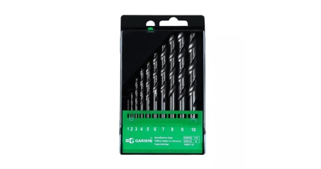 Набор сверл спиральных по металлу GARWIN INDUSTRIAL 100611-10 (1,0-10,0, шаг 1 мм, DIN 338, HSS-G, 10 предметов)