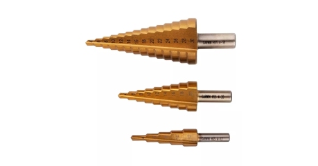 Набор ступенчатых сверл GARWIN INDUSTRIAL 102550-4-12*4-30 (4-12, 4-20, 4-30 мм, HSS, TiN)