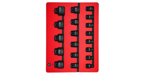 Набор ударных торцевых головок шестигранных МАСТАК 5-054019 (1/2", 10-36 мм, ложемент, 19 предметов)