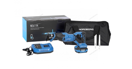 Пила сабельная аккумуляторная NORDBERG NE611K (ход 25 мм)