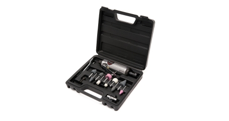 Пневмодрель ROSSVIK RT-1206K (с набором насадок, 22000 об/мин, цанговый патрон)