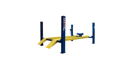 Подъемник четырехстоечный ROSSVIK V4-3.5 (ручная траверса 2 т, без поворотных кругов, синий RAL5015)