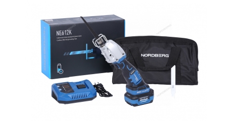 Сабельная пила аккумуляторная мини NORDBERG NE612K (ход 13 мм)