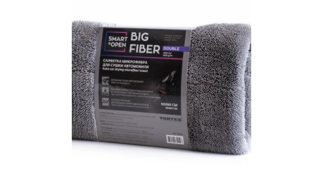 Салфетка микрофибровая для сушки авто Big Fiber Double Smart Open 160325 (1200 г/м, 50х60 см)