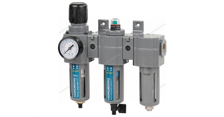 Фильтр воздушный с редуктором NORDBERG NP8235 (5 мкм + фильтр тонкой очистки, 0,01 мкм + осушитель 1/2")