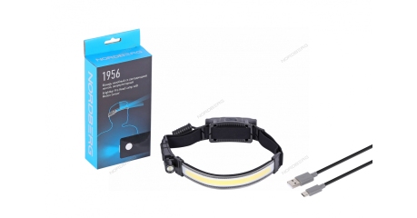 Фонарь налобный со светодиодной лентой и боковым направленным светом аккумуляторный NORDBERG 1956