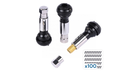 Вентиль для бескамерных шин хромированный NORDBERG TR414C, 100 шт.