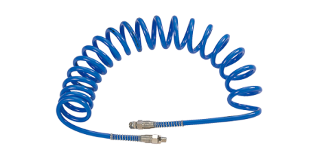 Шланг пневматический спиральный высокого давления MIGHTY SEVEN SD-23115, 8х12 мм, 15 м, М1/4" полиуретановый