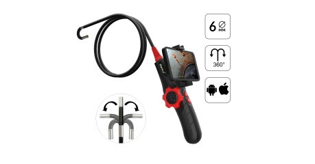 Видеоэндоскоп управляемый USB, 2Мп, 1920x1080, 1м, 6мм, 360° iCartool IC-V200