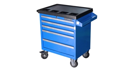 Licota AWX-2602B-N-R-ST Тележка инструментальная с карманом, со столешницей, 5 полок, синяя