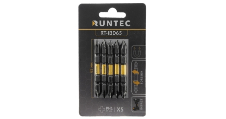 RUNTEC RT-IBD65 Бита ударная двусторонняя RUNTEC H6.35 65мм PH1/PH1 5шт.