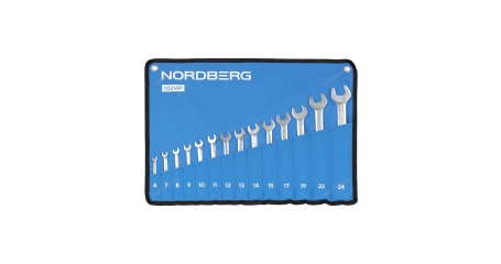Набор ключей комбинированных NORDBERG 10214P (14 шт), планшет тетрон