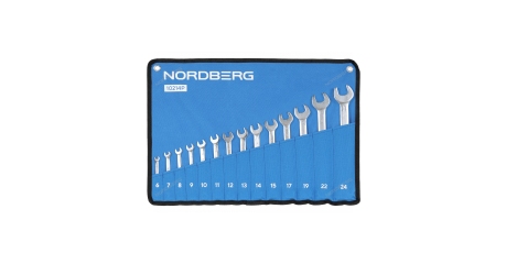 Набор ключей комбинированных NORDBERG 10214P (14 шт), планшет тетрон