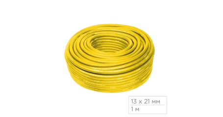 Шланг пневматический 13х21 мм, 1 м, ПВХ композитный, усиленный МАСТАК 685-13100M1