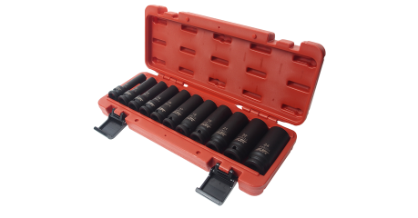 Набор головок торцевых 6-ти гранных ударных глубоких JTC J411M (1/2", 10-24 мм, 11 предметов)