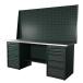 Верстак серии Industrial RUNTEC RTI20Z-TI5-TI5-P20-P20-7016 (2000 мм, оцинк, тумба с 5-ю ящиками + тумба с 5-ю ящиками, экран 1000, серый RAL 7016)