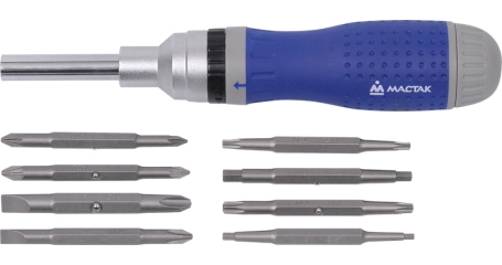 Отвертка со сменными вставками (битами), 19 в 1 МАСТАК 049-19B