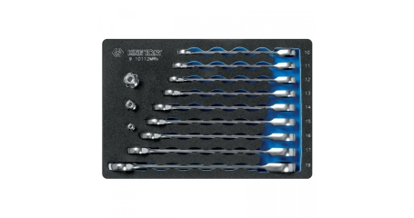 Набор трещоточных комбинированных ключей, ложемент, 12 предметов KING TONY 9-10112MRV