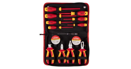Набор инструментов диэлектрических, 14 предметов, в футляре на молнии TOLSEN TTV80114