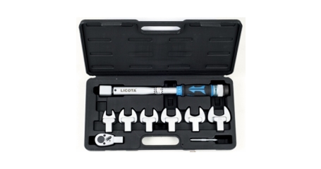 Licota AQC-S002NM Динамометрический ключ в наборе со сменными насадками, 8пр., 15-80Нм